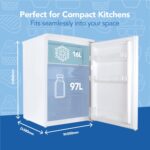IG155W Freestanding Under Counter Fridge With 2 Adjustable Shelves, 1 Salad Drawer, 3 Door Shelves, Reversible Door, 97 Litre Capacity Fridge, 16 Litre Ice Box, 55 cm… - Image 3