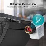 HS622E90BUK Freestanding Standard Dishwasher 85cm High – E Rated, Black, 24 x 23 x 33 inches (L x W x H) [Energy Class E] - Image 7