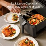 Dual Blaze Air Fryer with Top & Bottom Heating, No Shaking & No Preheating, 6.4L Capacity, No Noise During Cooking, Black - Image 5