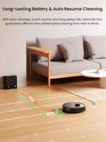 M2 Plus Robot Vacuum and Mop, Self-Emptying, 6000Pa Suction, 75-Day Hands-Free, dToF Laser Navigation, PSD Obstacle Avoidance, for Hard Floors & Carpets, WiFi 2.4G/5G, Black - Image 8