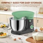 Vezzio Small Stand Mixer,1500W 10-Speed Food Mixers For Baking, 5.5L Dough Mixer,Easy to use and Lightweight,Food Mixer For Baking,Cake And Most Home Cooks(GreenGray) - Image 5