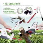 NETTA 4-in-1 Cordless Hedge Trimmer & Chainsaw Set – 20V Battery Powered Electric Pole Saw & Hedge Cutter for Garden Tree Trimming – Includes Battery & Charger and 2.5m… - Image 3