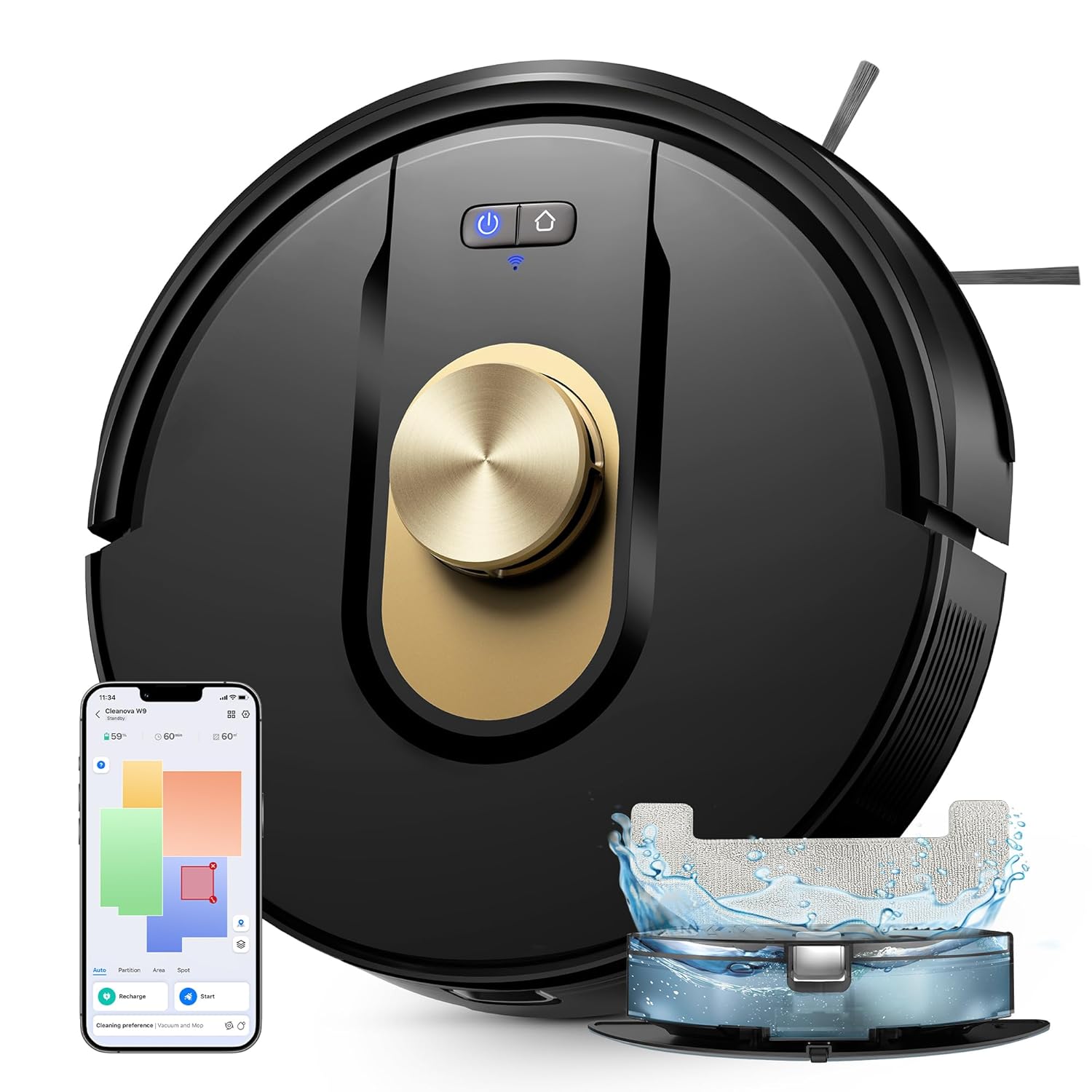 71G9uyKq7qL._SL1500_.jpg Vexilar W9 Robot Vacuum Cleaner with Mop,8000Pa Robotic Vacuum with LiDAR Navigation,15 No-go Zones, 150 Min Max Runtime, App Control, 3-in-1 Sweep and Mop Robot for Pet Hair,… - Image 1