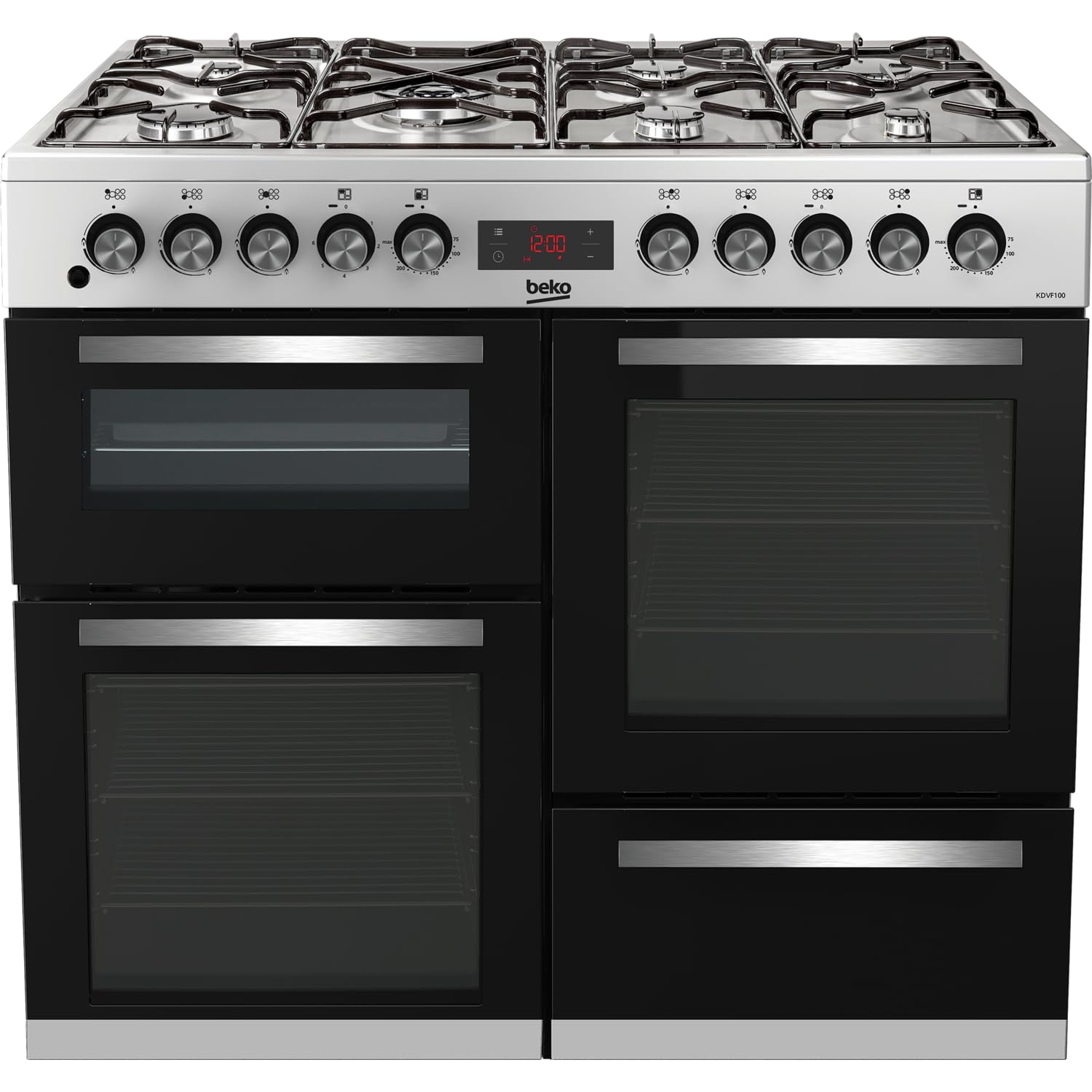 Version 1.0.0 KDVF100X Freestanding A/A Rated Dual Fuel Range Cooker -Stainless Steel - Image 1