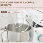 Stand Mixer, 5L Food Mixer for Baking, 6 Speeds and Pulse Setting, 1400W Cake Electric Kitchen Mixer with Dough Hook, Whisk, Stainless Steel Bowl, Splash Guard, Beater,… - Image 5