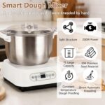 7L Stainless Steel Dough Mixer, Electric Stand Mixer with Thermostatic Fermentation, Intelligent Timer & Automatic Kneading, Dough Maker with Split Design and Scale Scraper for… - Image 3