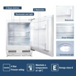 110L Integrated Under Counter Fridge, UnderCounter Larder Fridge, Reversible Door, Direct Cooling, Led Light, Mechanical Temperature Control, Adjustable Levelling Legs,… - Image 4
