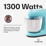 Klarstein Stand Mixer, 5L Food Mixer for Baking with Bowl, 1300W Cake Mixer w/Beater, Dough Hook, Whisk & Mixing Bowl, 6 Speed Planetary Rotation Kitchen Maker, Electric Mixer… - Image 3
