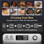 24L Air Fryer Oven With Rotisserie Large XXL Digital Knob 1800W 10 in 1 airfryer Countertop Convection Mini Toaster Oven electric and grill, Stainless steel inner,… - Image 9