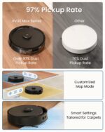 Tapo RV30 Max Plus 5300Pa Robot Vacuum Cleaner with Mop, LiDAR+IMU Dual Navigation, 5300Pa Hyper Suction, Auto-Empty, Robot Hoover, Auto-Charging Robotic Vacuums, Alexa & Google - Image 8
