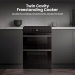 HDUKC60B 60cm Electric Cooker with Ceramic Hob-Black, A Rated Double Oven 50L/80L [Energy Class A] - Image 4