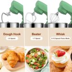 Vezzio Small Stand Mixer,1500W 10-Speed Food Mixers For Baking, 5.5L Dough Mixer,Easy to use and Lightweight,Food Mixer For Baking,Cake And Most Home Cooks(GreenGray) - Image 3