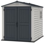 StoreMate PLUS 6 x 6 (3.65 m2) Plastic Garden Shed with Heavy-Duty Plastic Floor & Fixed Window, Strong Metal Roof Structure, Fire Retardant & Maintenance-Free Storage…