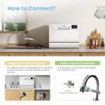 2026 New Upgraded Table Top Dishwasher with 6 Place Settings, Mini Countertop Dishwasher for Small Families, Couples, LED display, Delay Start, 47dB Quiet Noise, White - Image 8