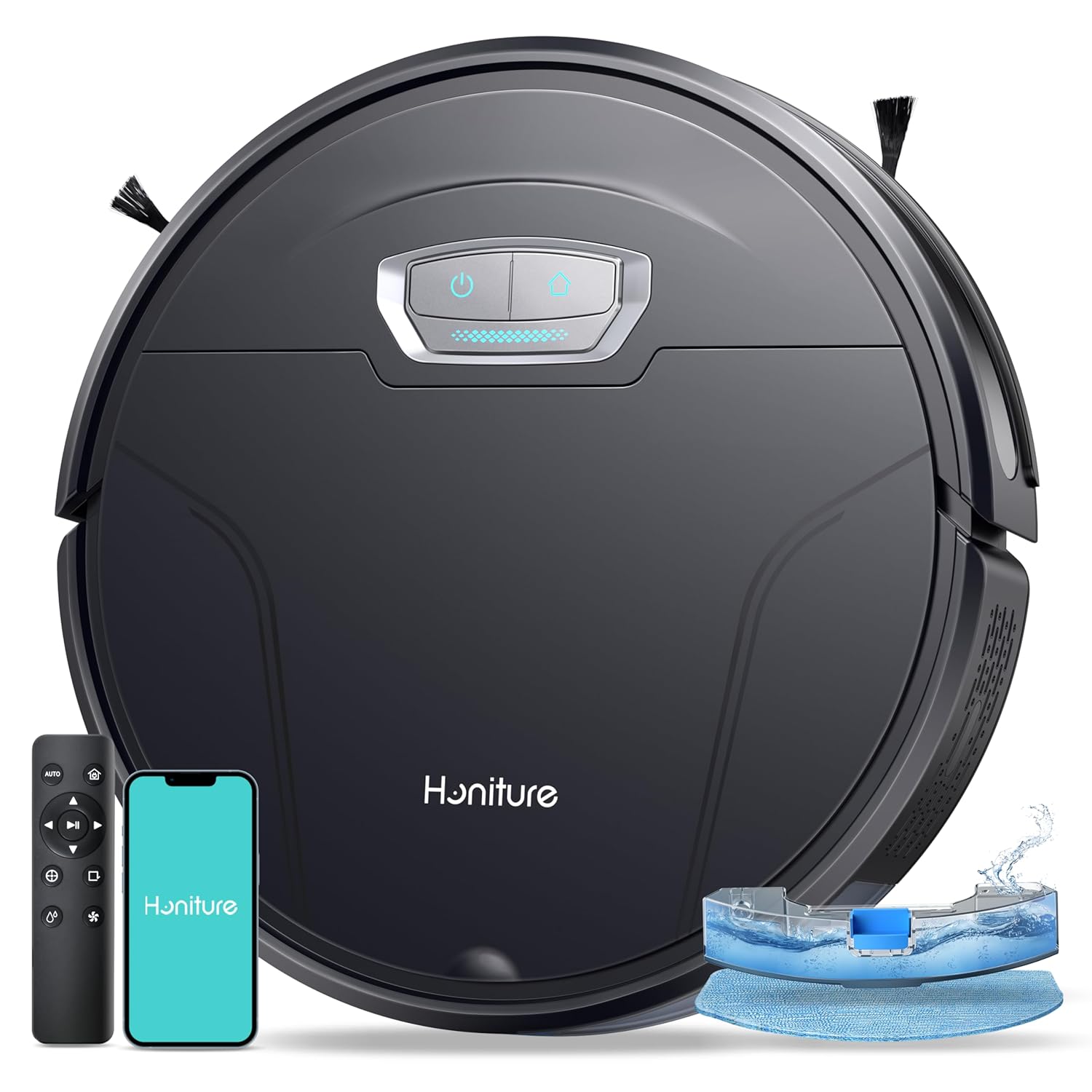 71M4Ew-toAL._SL1500_.jpg Robot Vacuum Cleaner with Mop, 8000Pa Ultra Strong Suction, G20 PRO Robotic Vacuums with Auto Carpet Boost, Alexa/WiFi/APP, Super Thin Robot Hoover, Ideal for Pet Hair… - Image 1
