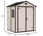 6 x 5 ft Outdoor Garden Storage Shed, elegant wood-effect double door design for easy access, durable fade-free resin with window and floor panel for secure… - Image 5
