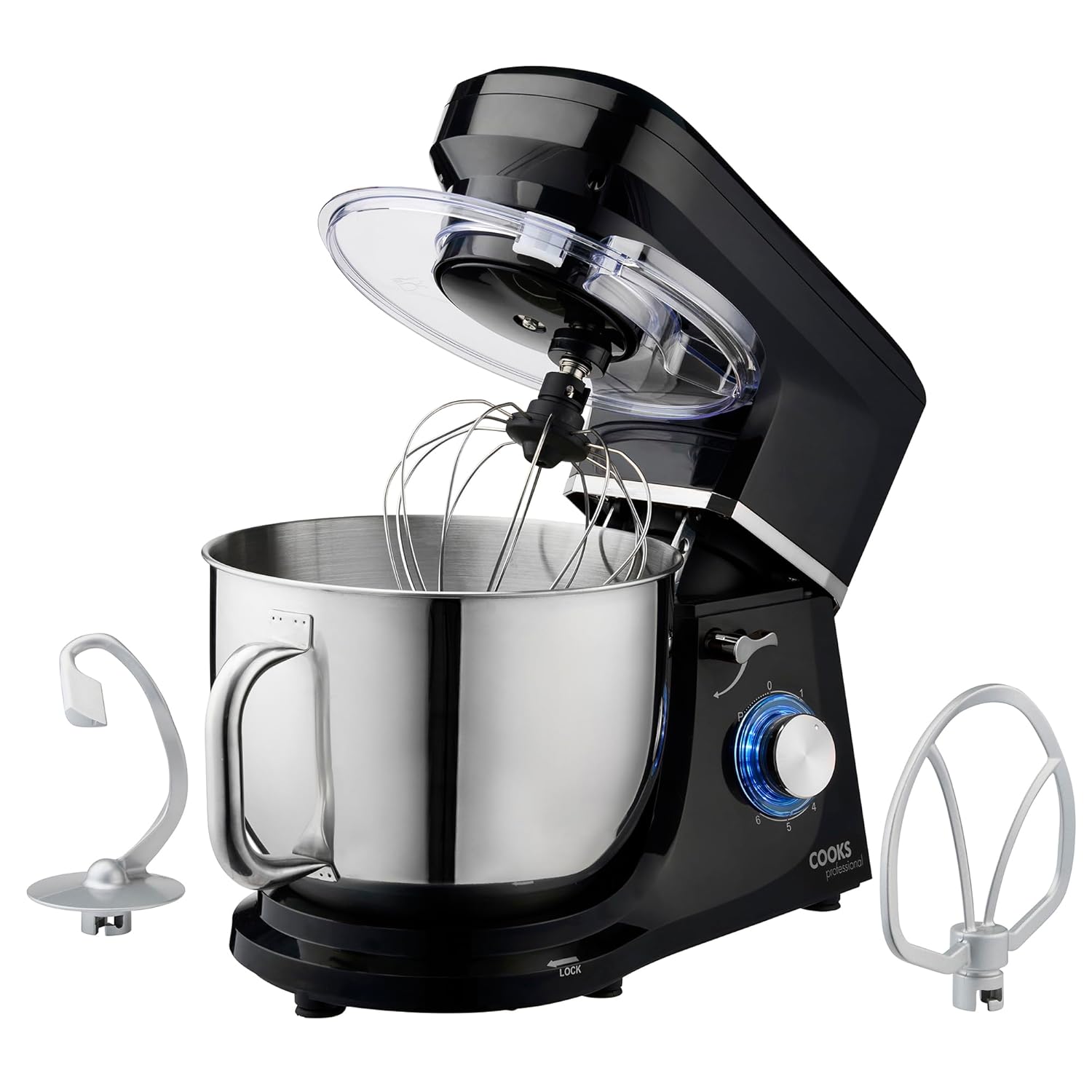 71NLQeCHR9L._SL1500_.jpg Professional Stand Mixer 1200W with 6 Speeds & Pulse Function, 7L Stainless Steel Mixing Bowl, Splash Guard, Whisk, Beater & Dough Hook | Electric Kitchen Mixer for Cakes,… - Image 1