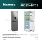 RB327N4WCE 55cm Freestanding 50/50 Fridge Freezer – 256 litre capacity – Total No Frost – Non-plumbed Water Dispenser – Silver – E Rated, H182.4 x W55 x D55.6 (cm) - Image 2