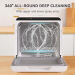 Table Top Dishwasher for 5 Place Settings (5L Tank), Countertop Dishwasher with 6 Programmes Including 360° Spray Arms | Hot – Air Drying | Energy Class D | No… - Image 4
