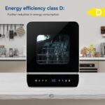 Portable Countertop Dishwasher, Mini Dishwasher, 4.8L Built-in Water Tank, 7 Programmes, 37 * 51cm Ultra-Narrow & Deep Design, Touch Control & 360° Dual Spray, Hose/No-Hose… - Image 2