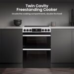 HDUKC60W 60cm Electric Cooker with Ceramic Hob-White, A Rated Double Oven 50L/80L [Energy Class A] - Image 4
