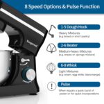 Vospeed Stand Mixer,5 Quarts 8-Speed 1000W Tilt-Head Food Mixer - Image 3