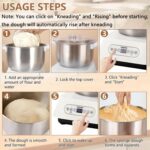 7L Stainless Steel Dough Mixer, Electric Stand Mixer with Thermostatic Fermentation, Intelligent Timer & Automatic Kneading, Dough Maker with Split Design and Scale Scraper for… - Image 5