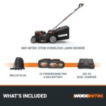 Worx WG737E 40V 37cm Cordless Lawnmower Ideal for Medium to Large Gardens - Image 7
