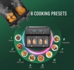 9L Dual Air Fryer with Digital Display, Healthy Oil Free 2500W Air Fryer with 8 Preset, LED One Touch Screen, Timer & Adjustable Temperature Control (9L(4.5L+4.5L) Dual… - Image 3