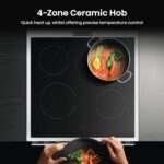 HDUKC60W 60cm Electric Cooker with Ceramic Hob-White, A Rated Double Oven 50L/80L [Energy Class A] - Image 5