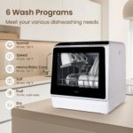 Table Top Dishwasher, Mini Countertop Dishwasher with 6 Programmes and Built-in 5 Litre Water Tank, No Connection Required, Baby Supplies, and Air Drying Function for Homes… - Image 2
