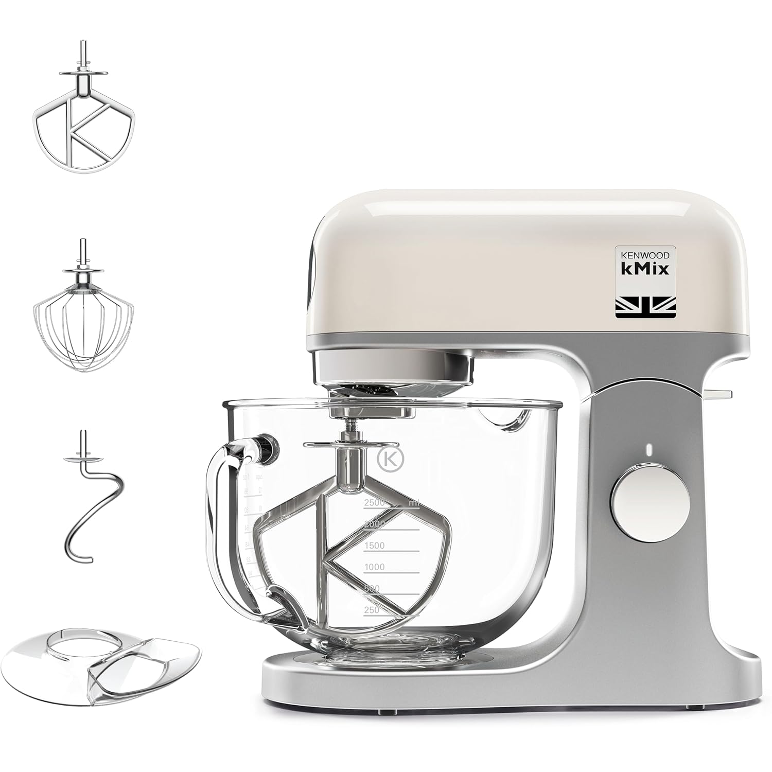 71RXCa4njjL._SL1500_.jpg KMX754CR KMIX 1000Watts Stand Mixer 6-Speeds Cream - Image 1
