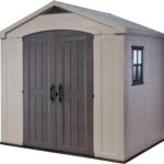 Keter Factor 8 x 6 ft Outdoor Storage Shed, Beige/Brown