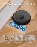 Tapo RV30 Max Plus 5300Pa Robot Vacuum Cleaner with Mop, LiDAR+IMU Dual Navigation, 5300Pa Hyper Suction, Auto-Empty, Robot Hoover, Auto-Charging Robotic Vacuums, Alexa & Google - Image 4