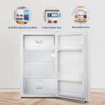82L Under Counter Fridge with LED Lighting, Adjustable Temperature Control, Reversible Door and 3 star Ice Box, White, E rated - Image 3