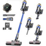 600W 50kPa 65Mins Cordless Vacuum Cleaner, 1.6L Self-Standing Anti-Tangle Vacuum cleaners for Home with OLED Touch Screen, Wall-Mounted Charging, Upright Vacuum for Pet Carpet…