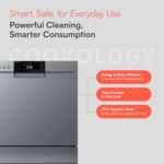 CTTD8SL-b Mini Counter Top Dishwasher in Silver – 8 Place Setting Capacity – Table Top – Compact Design – 7 Wash Cycles – ECO Friendly Mode - Image 6