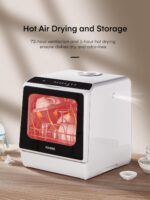 Table Top Dishwasher, Mini Countertop Dishwasher W/ 6 Programs, Delayed Start Function and Air Drying Function, and 5L Built-in Water Tank, No Installation Needed - Image 6