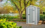 Keter Manor Outdoor Garden Storage Shed, Grey, 4 x 3 ft - Image 7