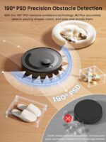 M2 Plus Robot Vacuum and Mop, Self-Emptying, 6000Pa Suction, 75-Day Hands-Free, dToF Laser Navigation, PSD Obstacle Avoidance, for Hard Floors & Carpets, WiFi 2.4G/5G, Black - Image 6
