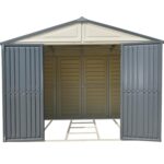WoodBridge II PLUS 10.5 x 8 (8.02 m2) Plastic Garden Shed with Metal Foundation Kit and 2 Fixed Window, Strong Metal Roof Structure and Maintenance-Free Storage Shed,… - Image 8