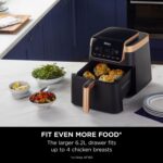 Air Fryer MAX PRO, 6.2L, Uses No Oil, Large Square Single Drawer, Roast, Bake, Air Fry, Family Size, Non-Stick, Dishwasher Safe Basket & Crisper Plate, Silicone Tongs,… - Image 5