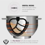 Andrew James Stand Mixer for Baking Food Mixer, 1300W Max, Large 5.5 Litre Bowl 6 Speed Pulse Mode, Kitchen Electric Mixer with Bowl, Flexi-Beater Dough Hook Balloon Whisk… - Image 5