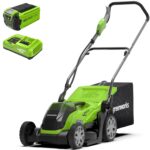 40V Cordless Lawnmower for Lawns up to 500m², 41cm Cutting Width, 50L Bag, Two of 40V 2Ah Batteries & One Charger, 3 Year Guarantee-G40LM41K2X, Green, Black, Grey - Image 8