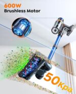 Cleaner, 600W 50KPA Stick Vacuum with Touch Screen, Up to 65 Mins Runtime, Powerful Vacuum with Rechargeable Wall Mount, Lightweight Vacuums for Hardwood Floor… - Image 2