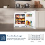 110L Integrated Under Counter Fridge, UnderCounter Larder Fridge, Reversible Door, Direct Cooling, Led Light, Mechanical Temperature Control, Adjustable Levelling Legs,… - Image 5