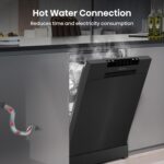 HS523E15BUK Slimline 10 Places Free Standing Dishwasher Black with 30 Minutes Quick Wash [Energy Class E] - Image 8