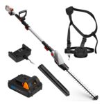 Pole Hedge Trimmer Cordless – Long Reach Telescopic Extendable Cutter for Hedges, Bushes, Branches, Shrubs – 2x 20V Batteries, Charger, Harness, 135° Adjustable Head,… - Image 10