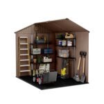 6x8ft Outdoor Resin Garden Shed – Brown Evotech+ Wood-Look | Waterproof Resin Storage for Tools & Bikes | Double Doors | Lockable | 15 Yr Warranty | Zero Maintenance - Image 6