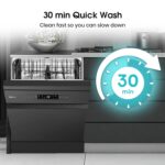 HS622E90BUK Freestanding Standard Dishwasher 85cm High – E Rated, Black, 24 x 23 x 33 inches (L x W x H) [Energy Class E] - Image 5